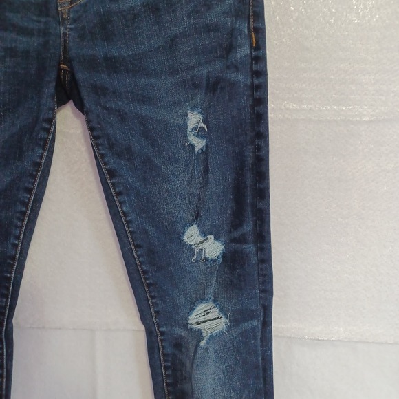 American Eagle Men's 28x32 Skinny Medium Wash Denim Blue Jeans Distressed - Picture 5 of 10